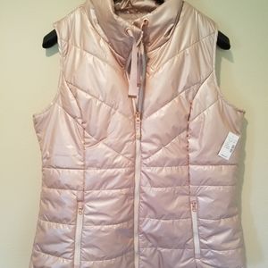 Pink Shiny Maurices puffer vest NWT XL